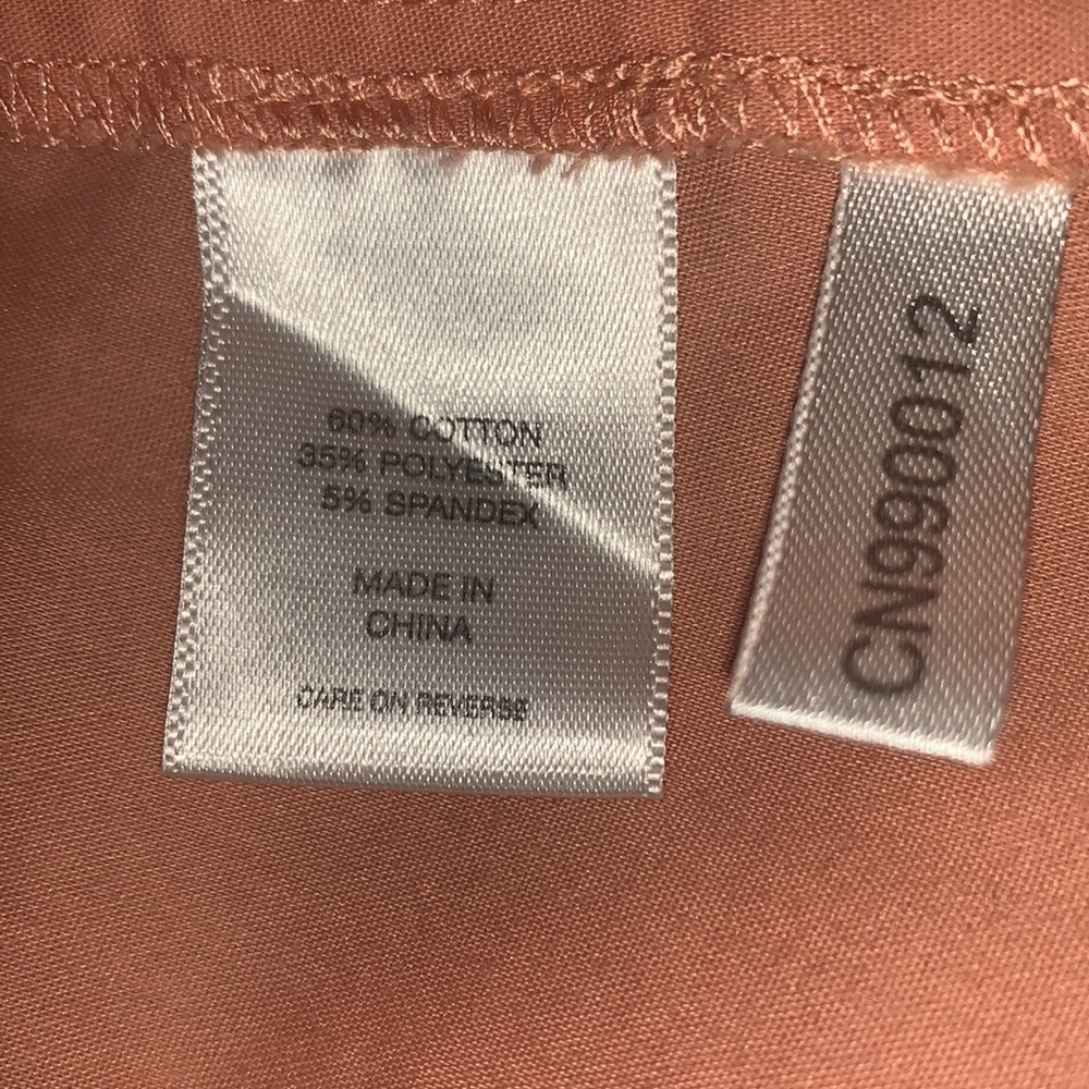 NY&Co Light Orange Short Sleeve Button Down Shirt *2 for $5* - Picture 7 of 8